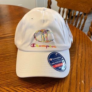 Champion Rainbow Logo Hat White NWT